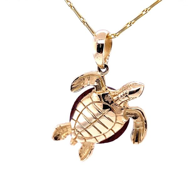 Teak Turtle Pendant Image 3 Blue Marlin Jewelry, Inc. Islamorada, FL