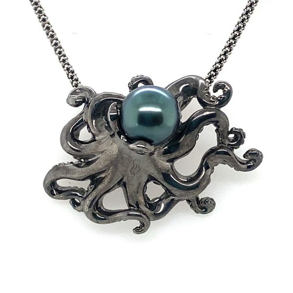 Steven Douglas Sterling Silver Octopus with Tahitian Pearl Slide/Pendant Blue Marlin Jewelry, Inc. Islamorada, FL
