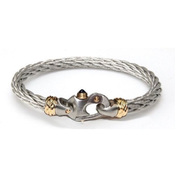 Guy Beard Men's Cable Bracelet With Mariner's Clasp Blue Marlin Jewelry, Inc. Islamorada, FL