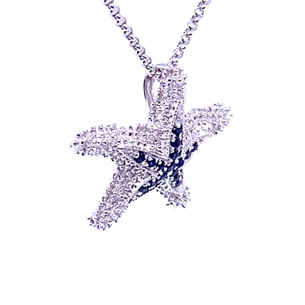 Denny Wong Starfish Pendant with Blue Sapphires Image 2 Blue Marlin Jewelry, Inc. Islamorada, FL