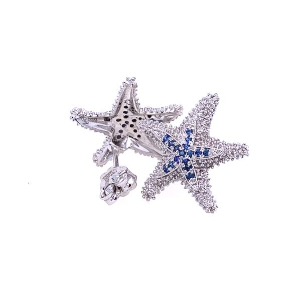 Denny Wong  Starfish Stud Earrings with Blue Sapphires Image 3 Blue Marlin Jewelry, Inc. Islamorada, FL