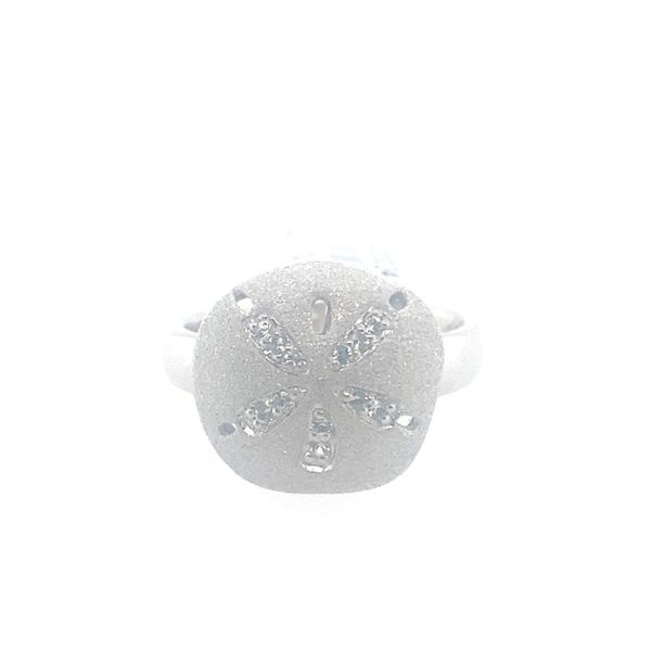 Denny Wong Sand Dollar Ring with White Sapphires Blue Marlin Jewelry, Inc. Islamorada, FL