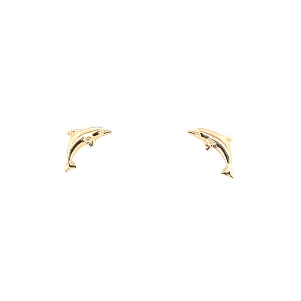 Tiny Gold Dolphin Stud Earrings Blue Marlin Jewelry, Inc. Islamorada, FL