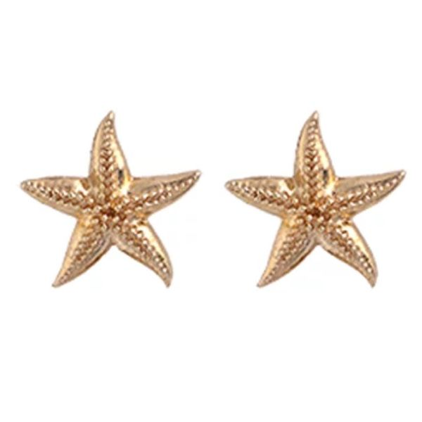 Tiny Gold Starfish  Stud  Earrings Blue Marlin Jewelry, Inc. Islamorada, FL