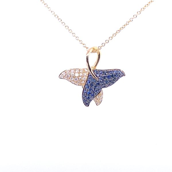 Sapphire Whale Tail Pendant Blue Marlin Jewelry, Inc. Islamorada, FL