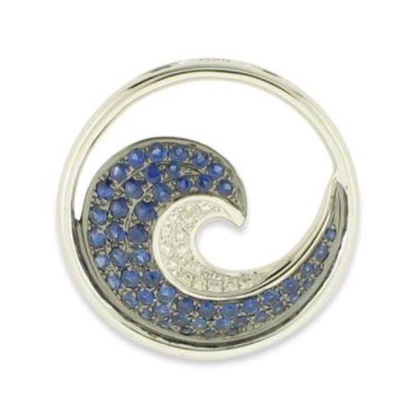 Blue Sapphire Wave Pendant Blue Marlin Jewelry, Inc. Islamorada, FL