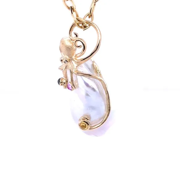 Denny Wong Fresh Water Pearl Octopus Pendant with Diamond Image 2 Blue Marlin Jewelry, Inc. Islamorada, FL