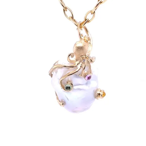 Denny Wong Fresh Water Pearl Octopus Pendant with Diamond Image 4 Blue Marlin Jewelry, Inc. Islamorada, FL