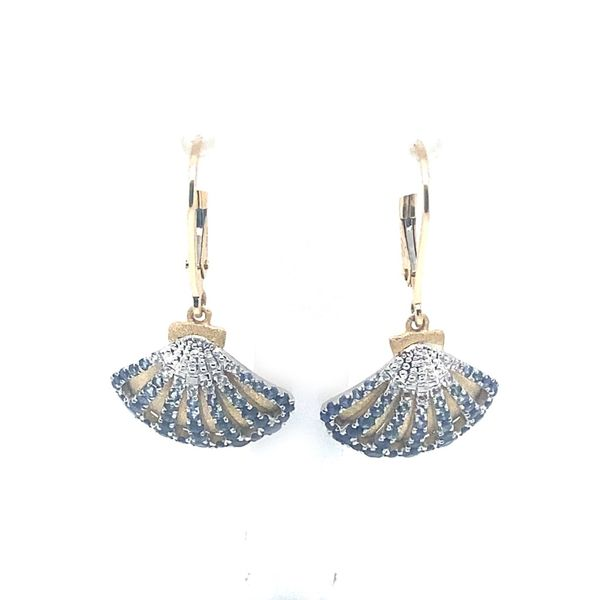 Denny Wong Blue Sapphire Shell Leverback Earrings Blue Marlin Jewelry, Inc. Islamorada, FL