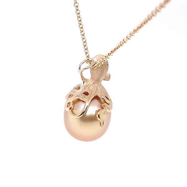 Denny Wong Golden South Sea Pearl Octopus Pendant with Diamonds Image 3 Blue Marlin Jewelry, Inc. Islamorada, FL