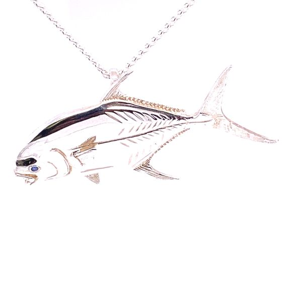 Silver Permit Fish Pendant Image 2 Blue Marlin Jewelry, Inc. Islamorada, FL