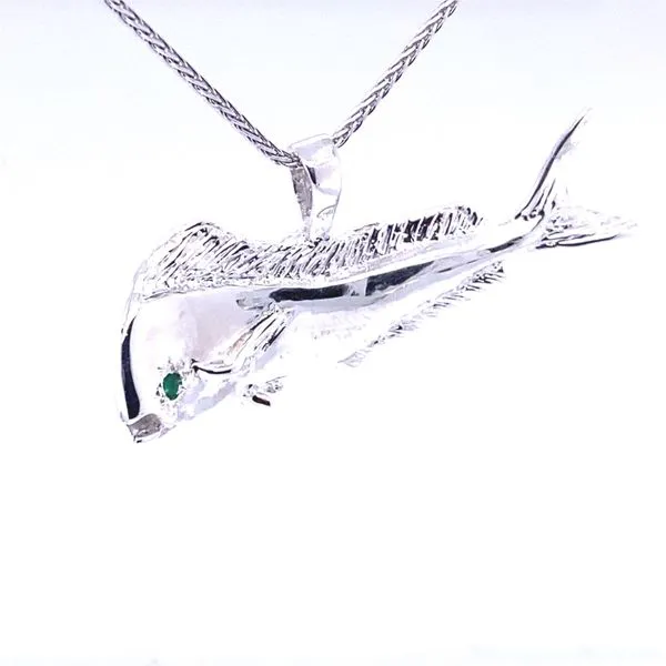 Silver Bull Dolphin Fish Pendant Blue Marlin Jewelry, Inc. Islamorada, FL