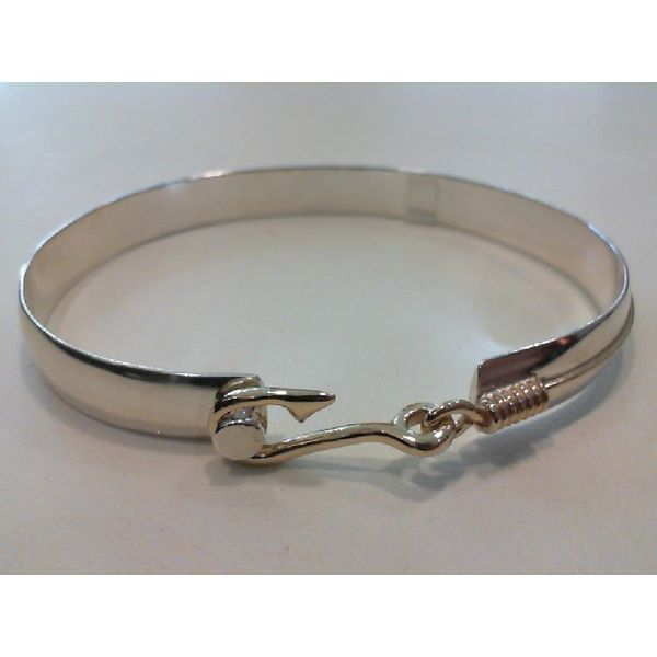 14K & Sterling Silver Hammered Wide Caribbean Hook Bracelet, Blue Marlin  Jewelry, Inc.
