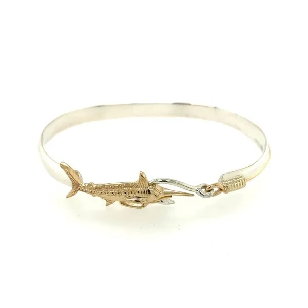 14K & Sterling Silver Hooked Marlin (Fish) Bracelet Blue Marlin Jewelry, Inc. Islamorada, FL