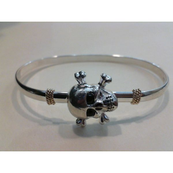 14K & Sterling Silver Skull & Cross Bones Pirate Bracelet Blue Marlin Jewelry, Inc. Islamorada, FL