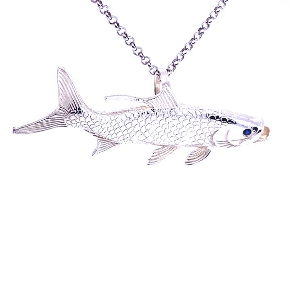Silver Tarpon Fish Pendant Image 2 Blue Marlin Jewelry, Inc. Islamorada, FL