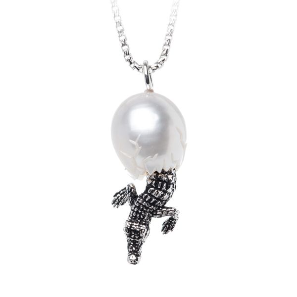 Galatea Hawaiian Collection Pearl Alligator in an Shell Pendant/Necklace Blue Marlin Jewelry, Inc. Islamorada, FL