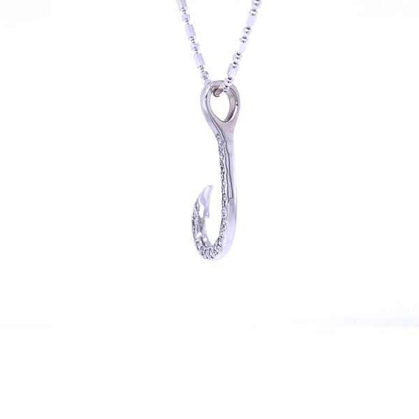 Diamond Fish Hook Pendant Image 2 Blue Marlin Jewelry, Inc. Islamorada, FL