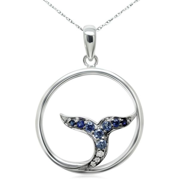 Parle Sapphire Whale Tail Pendant Blue Marlin Jewelry, Inc. Islamorada, FL