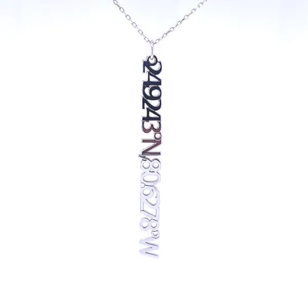 Islamorada Latitude Longitude Necklace Blue Marlin Jewelry, Inc. Islamorada, FL