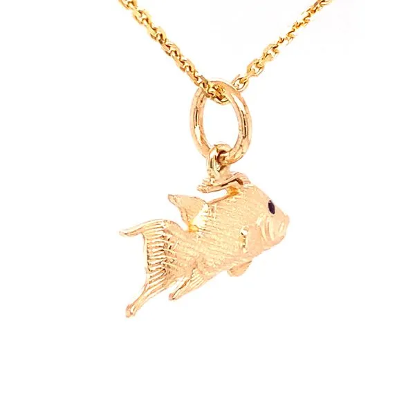 Hogfish Charm/Pendant with Blue Sapphire Eye Image 2 Blue Marlin Jewelry, Inc. Islamorada, FL