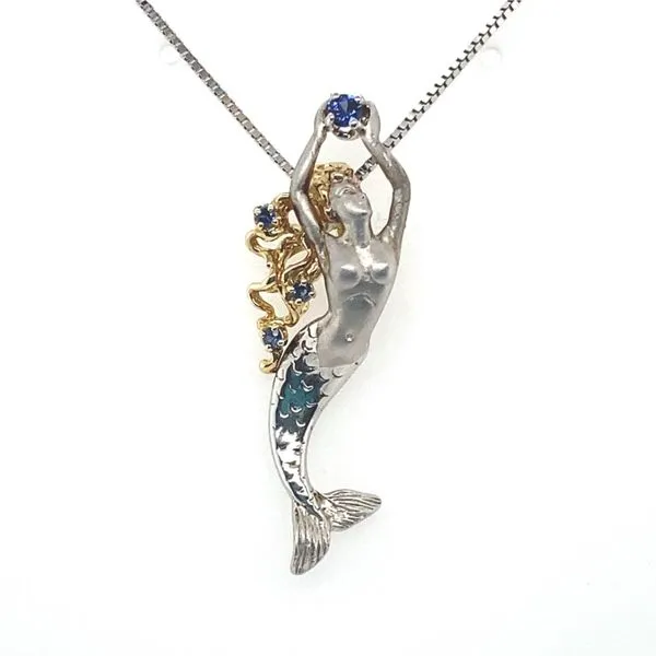 Steven Douglas Mermaid Pendant with Blue Sapphire Blue Marlin Jewelry, Inc. Islamorada, FL