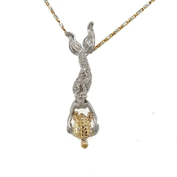 Mermaid with Sea Turtle Pendant Blue Marlin Jewelry, Inc. Islamorada, FL