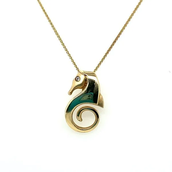 Steven Douglas Classic Small Seahorse Pendant with Diamond Blue Marlin Jewelry, Inc. Islamorada, FL
