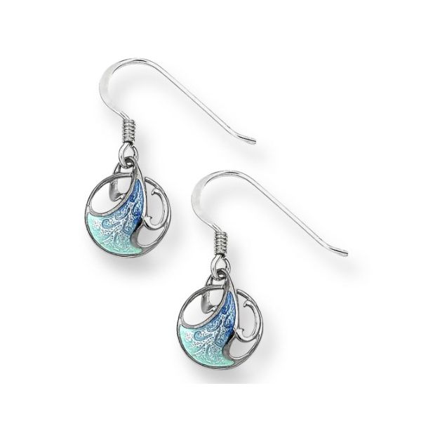 Art Nouveau Wave Wire Earrings Blue Marlin Jewelry, Inc. Islamorada, FL