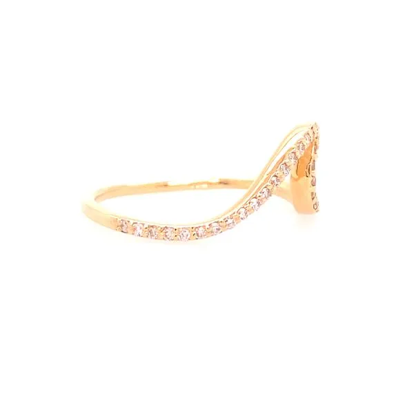 Women's Gold Wave Fashion Ring with Diamonds Image 2 Blue Marlin Jewelry, Inc. Islamorada, FL