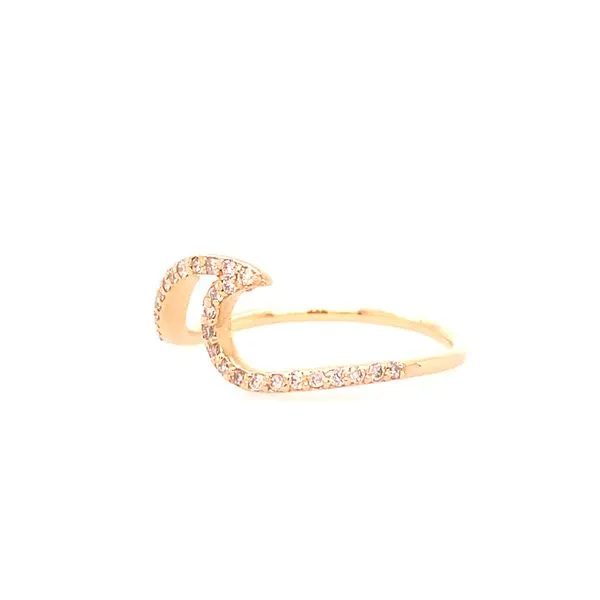 Women's Gold Wave Fashion Ring with Diamonds Image 4 Blue Marlin Jewelry, Inc. Islamorada, FL