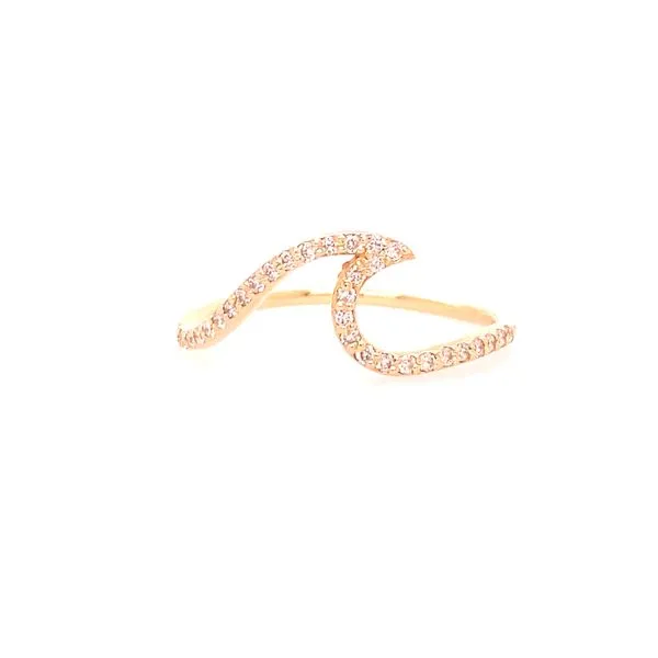 Women's Gold Wave Fashion Ring with Diamonds Blue Marlin Jewelry, Inc. Islamorada, FL