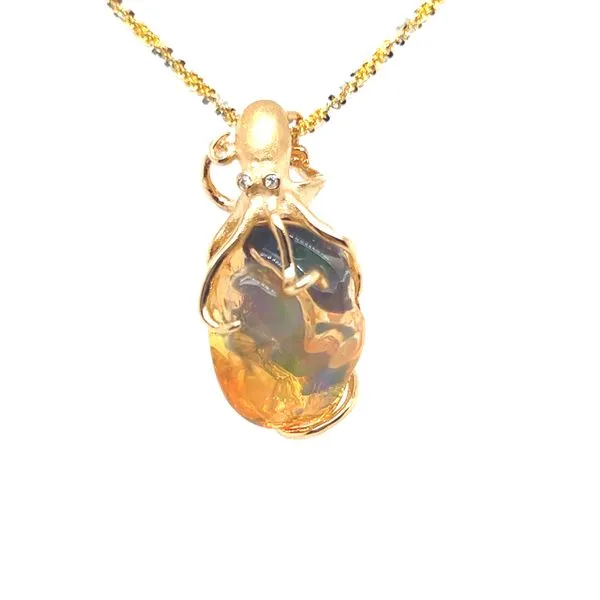 14K Fire Opal Octopus Pendant Blue Marlin Jewelry, Inc. Islamorada, FL