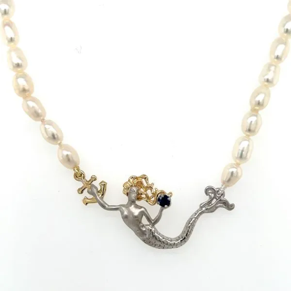 Fresh Water Pearl Necklace with Mermaid Blue Marlin Jewelry, Inc. Islamorada, FL