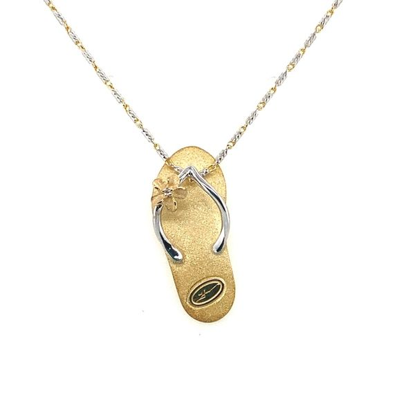 Denny Wong Plumeria Flower Sandal Pendant with Diamond Blue Marlin Jewelry, Inc. Islamorada, FL