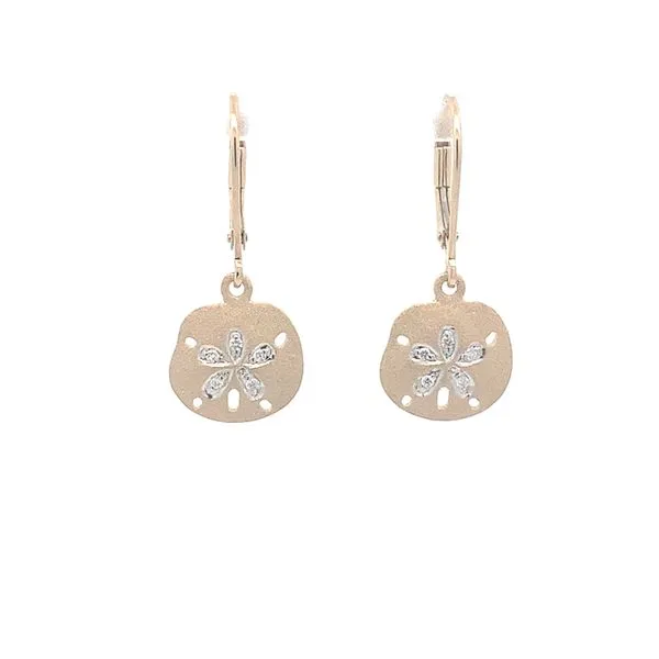Sand Dollar w/ Diamonds Leverback Earrings Blue Marlin Jewelry, Inc. Islamorada, FL