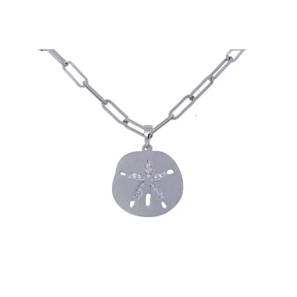 White Gold Sand Dollar Pendant with Diamonds Blue Marlin Jewelry, Inc. Islamorada, FL