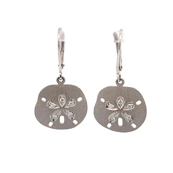 14KW Sand Dollar Leverback Earrings Blue Marlin Jewelry, Inc. Islamorada, FL