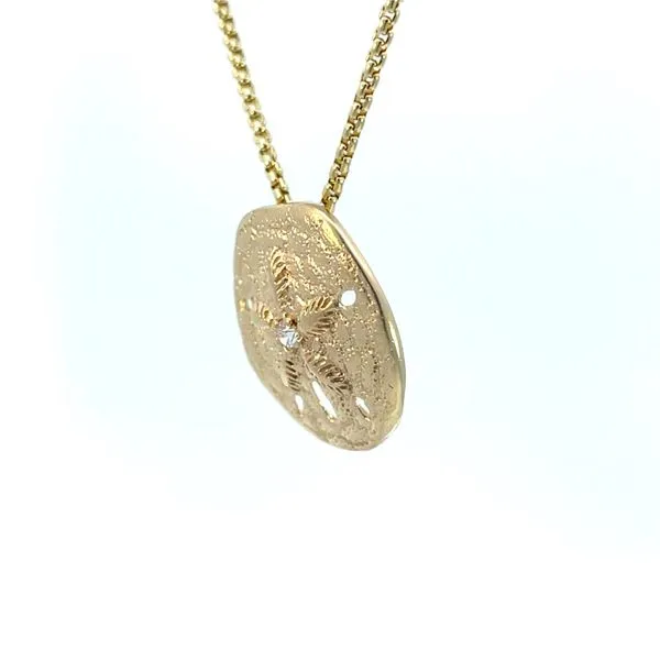 Sand Dollar Pendant With Diamond Image 2 Blue Marlin Jewelry, Inc. Islamorada, FL