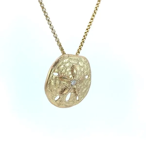 Sand Dollar Pendant With Diamond Image 3 Blue Marlin Jewelry, Inc. Islamorada, FL