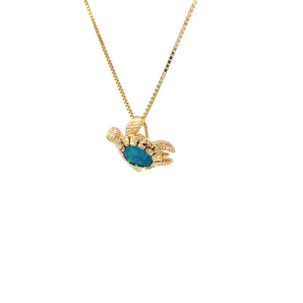 Sea Turtle With Opal Pendant Image 2 Blue Marlin Jewelry, Inc. Islamorada, FL