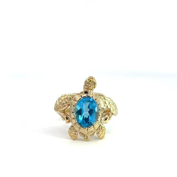 Turtle Ring With Blue Topaz Blue Marlin Jewelry, Inc. Islamorada, FL