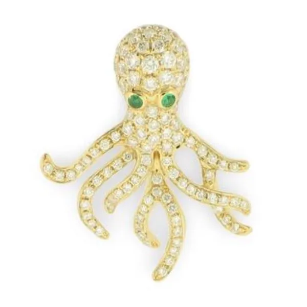 Nemati Diamond & Emerald Octopus Pendant Blue Marlin Jewelry, Inc. Islamorada, FL
