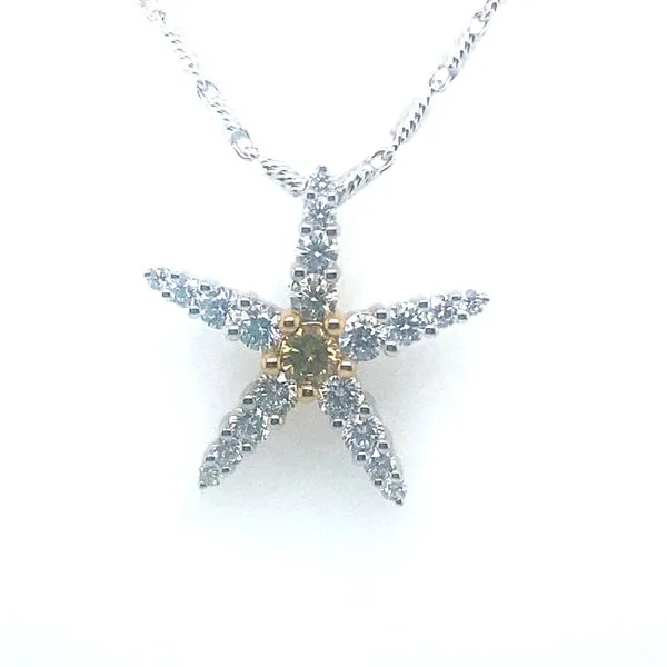 Cherie Dori White and Yellow Diamond Starfish Pendant Blue Marlin Jewelry, Inc. Islamorada, FL