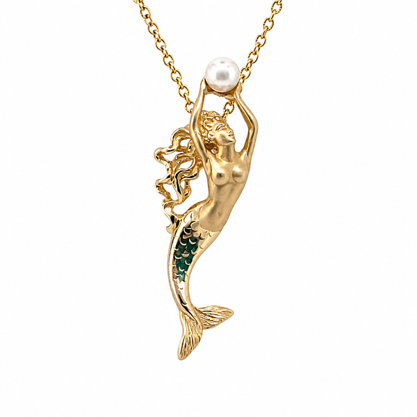 14K Mermaid with Pearl Pendant Blue Marlin Jewelry, Inc. Islamorada, FL
