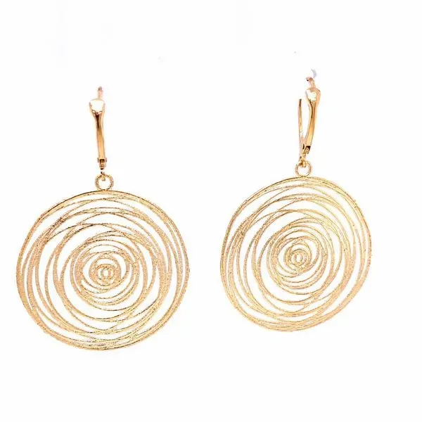 Spiral Disc Flat Leverback Drop Earrings Image 3 Blue Marlin Jewelry, Inc. Islamorada, FL