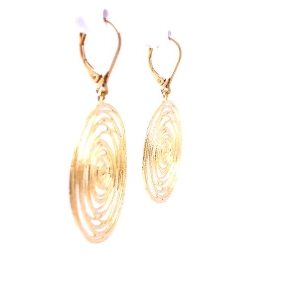 Spiral Disc Flat Leverback Drop Earrings Image 4 Blue Marlin Jewelry, Inc. Islamorada, FL