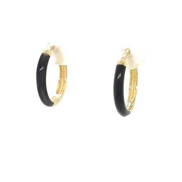 Black Enameled Small Hoop Earrings Blue Marlin Jewelry, Inc. Islamorada, FL