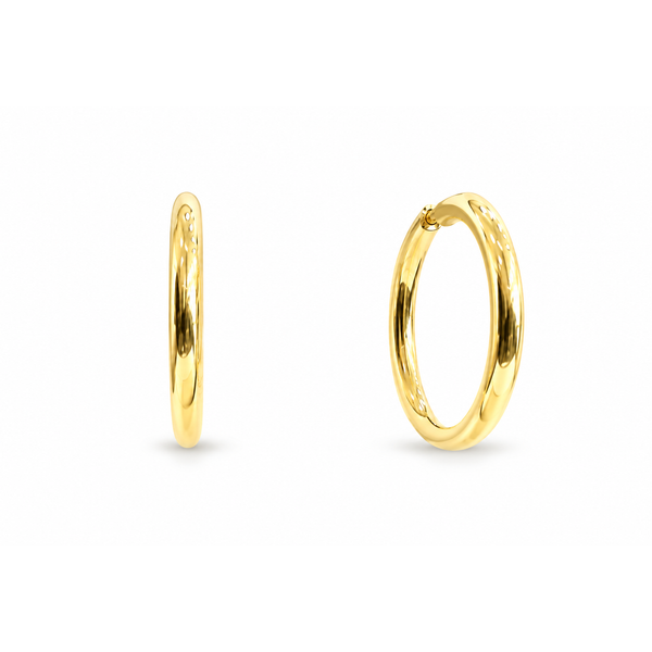 14K Yellow Gold Medium Hoop Women's Earrings Blue Marlin Jewelry, Inc. Islamorada, FL