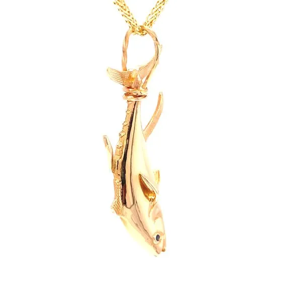 Tuna Fish with Sapphire Eye Pendant Image 3 Blue Marlin Jewelry, Inc. Islamorada, FL
